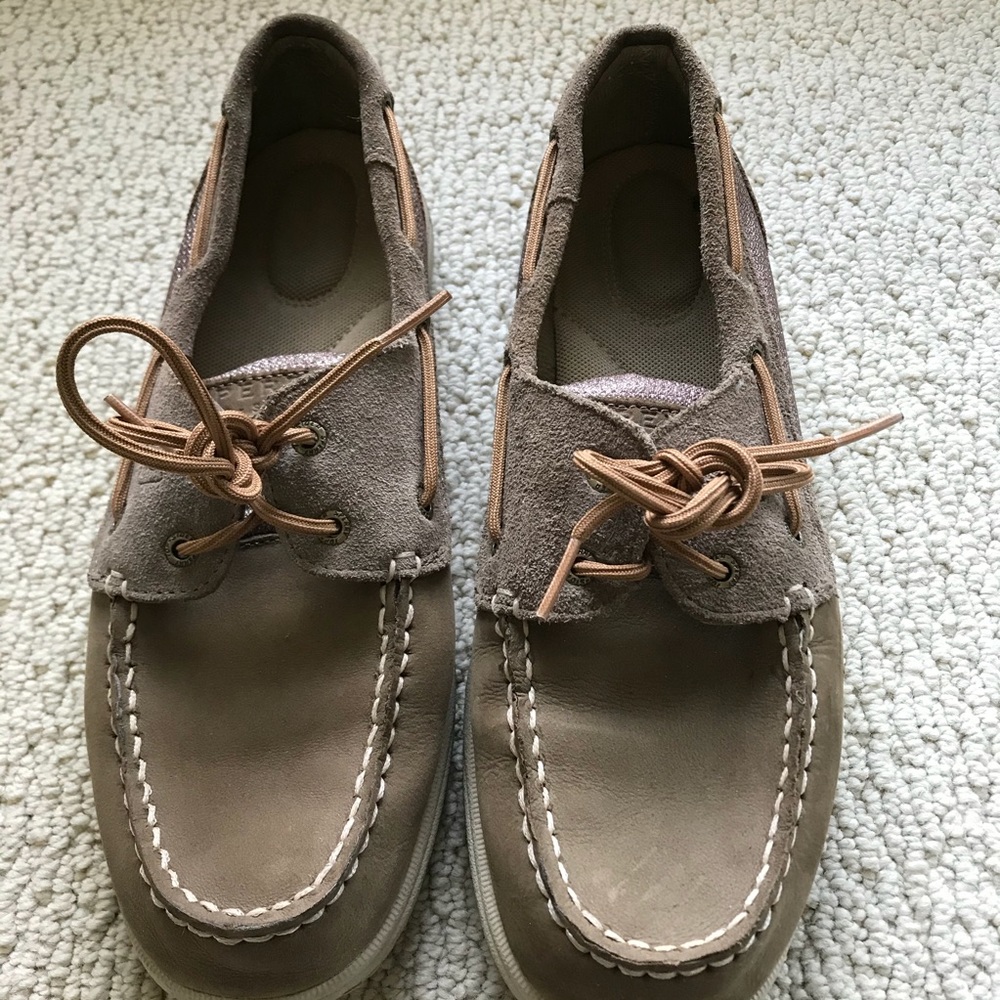 Rose gold sparkle Sperry Topsider shoes